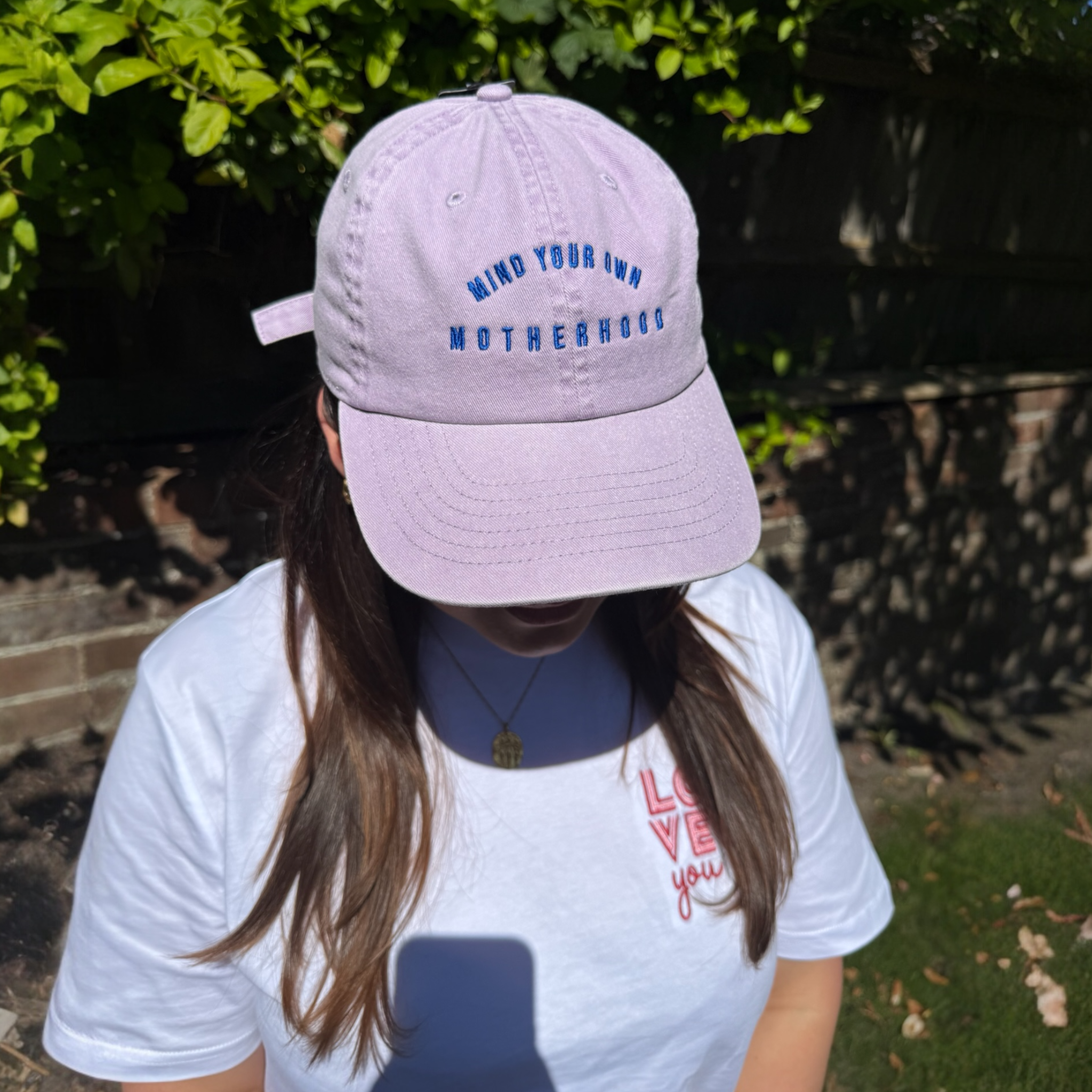 Mind Your Own Motherhood' Embroidered Vintage Cap — Lilac or Dusky Pink