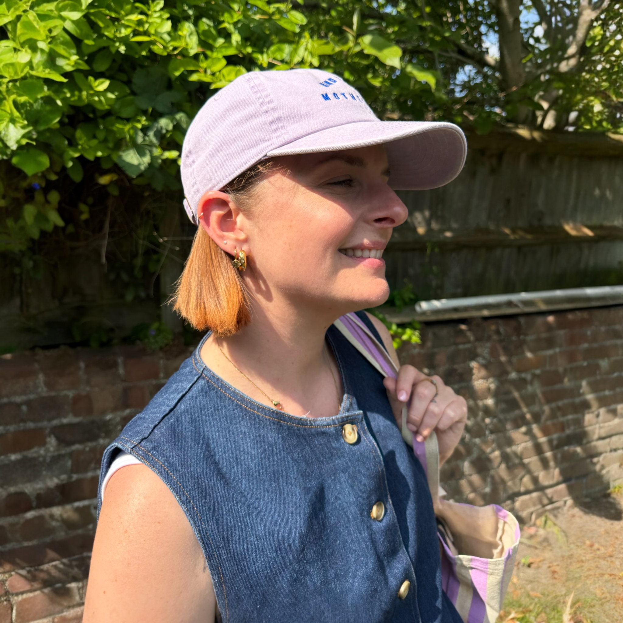 Mind Your Own Motherhood' Embroidered Vintage Cap — Lilac or Dusky Pink
