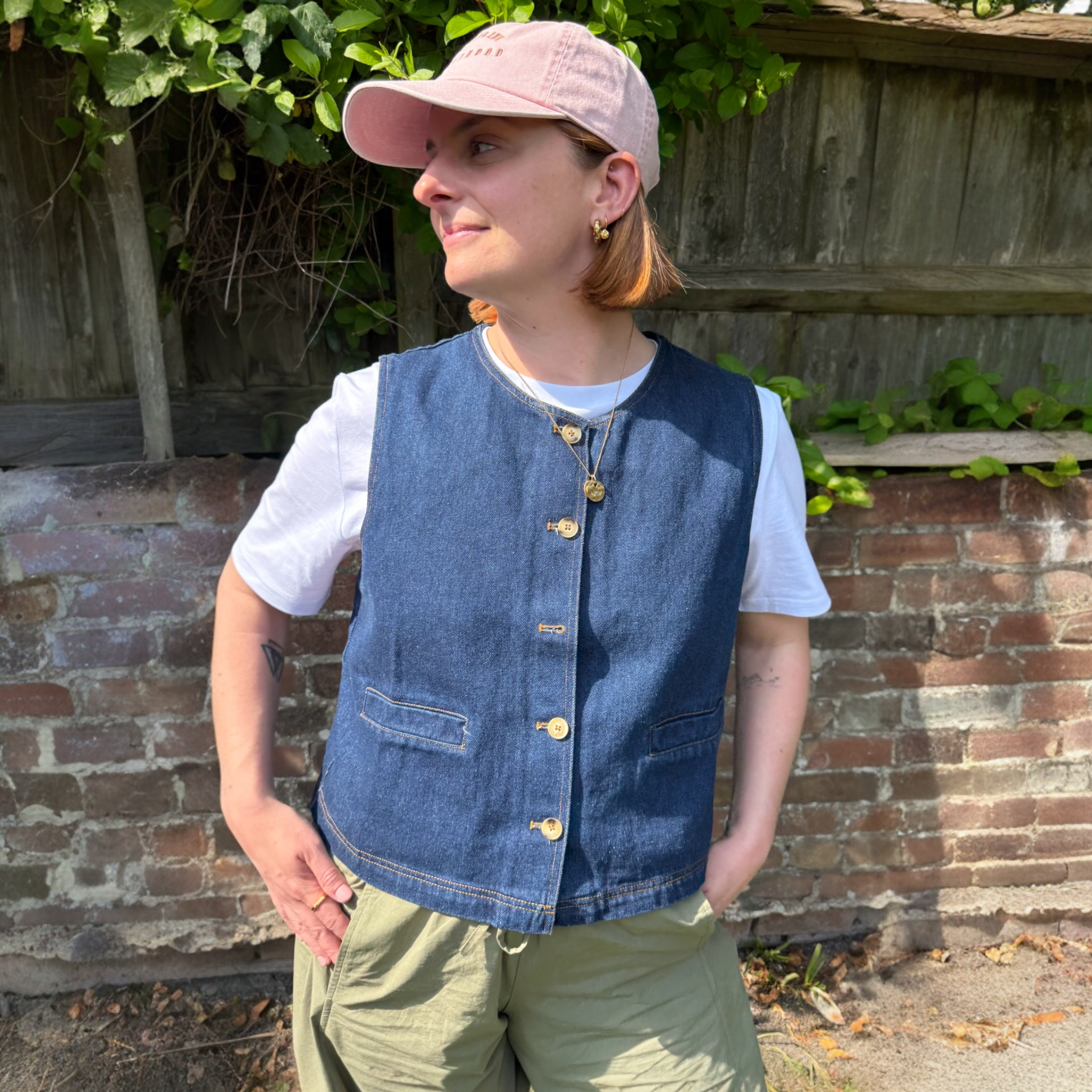 Cotton Denim Vest — S, M, L