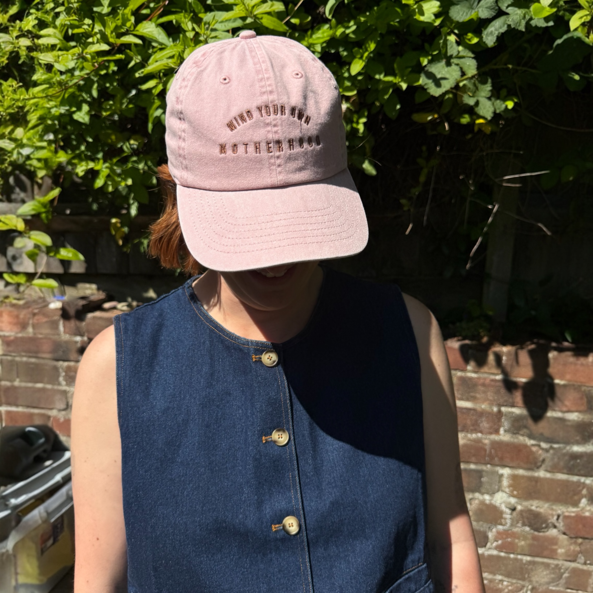 Mind Your Own Motherhood' Embroidered Vintage Cap — Lilac or Dusky Pink