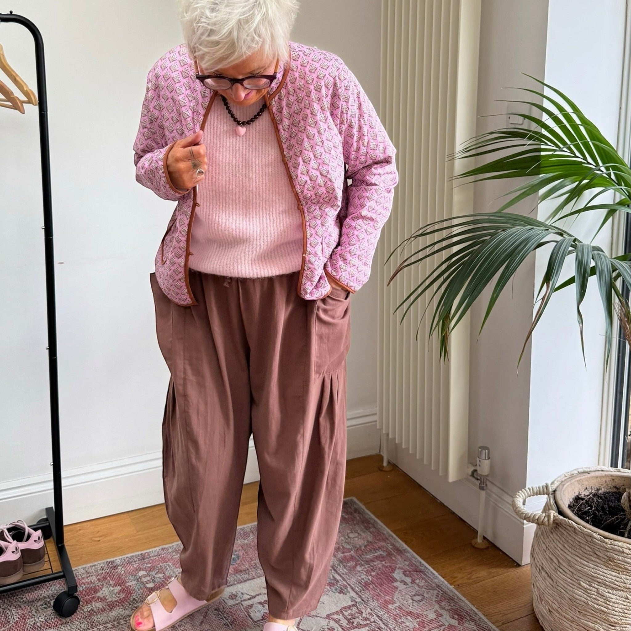 Barrel Harem Trousers - Mocha