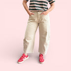 Barrel Leg Cotton Trouser
