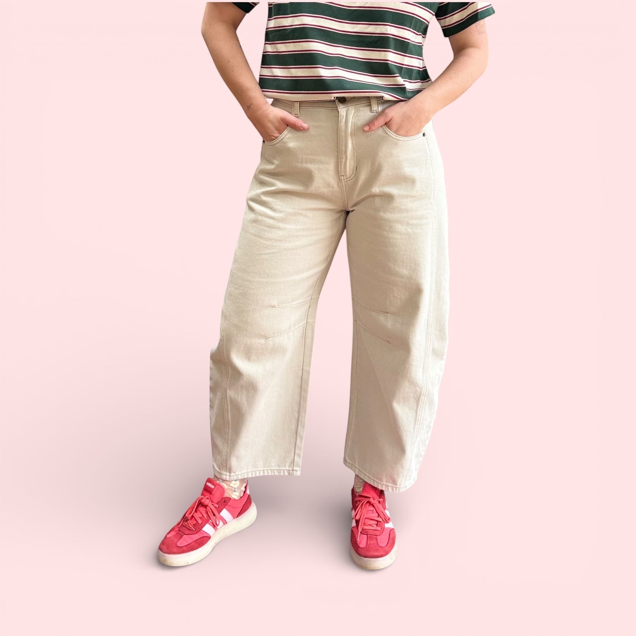 Barrel Leg Cotton Trouser
