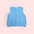 Alpaca Wool Blend Sleeveless Sweater Vest - Cornflower Blue