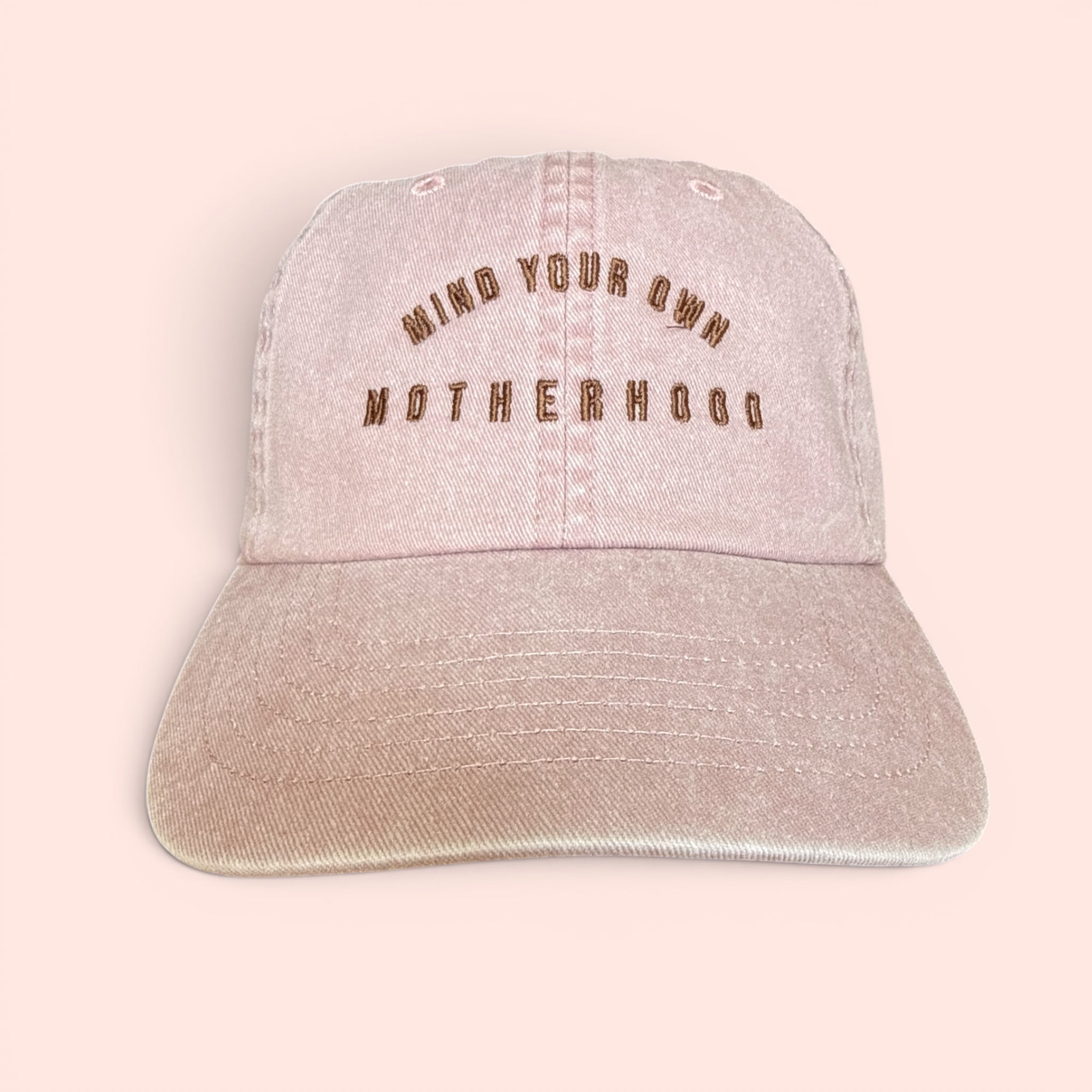 Mind Your Own Motherhood' Embroidered Vintage Cap — Lilac or Dusky Pink