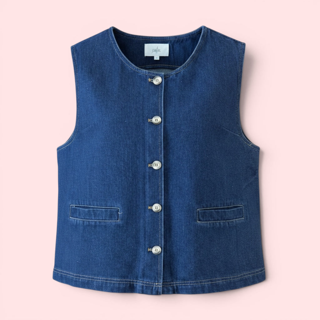 Cotton Denim Vest — S, M, L