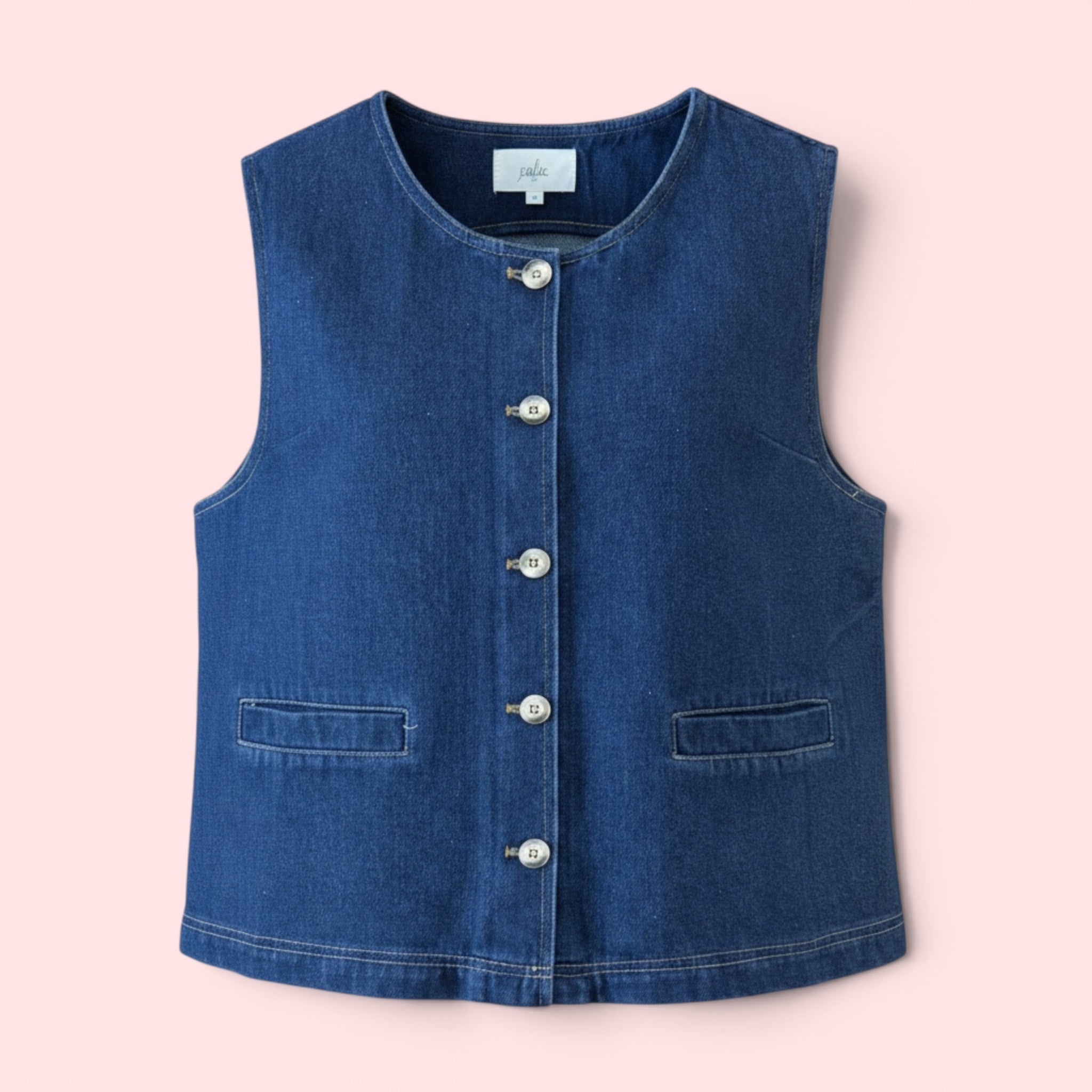 Cotton Denim Vest — S, M, L