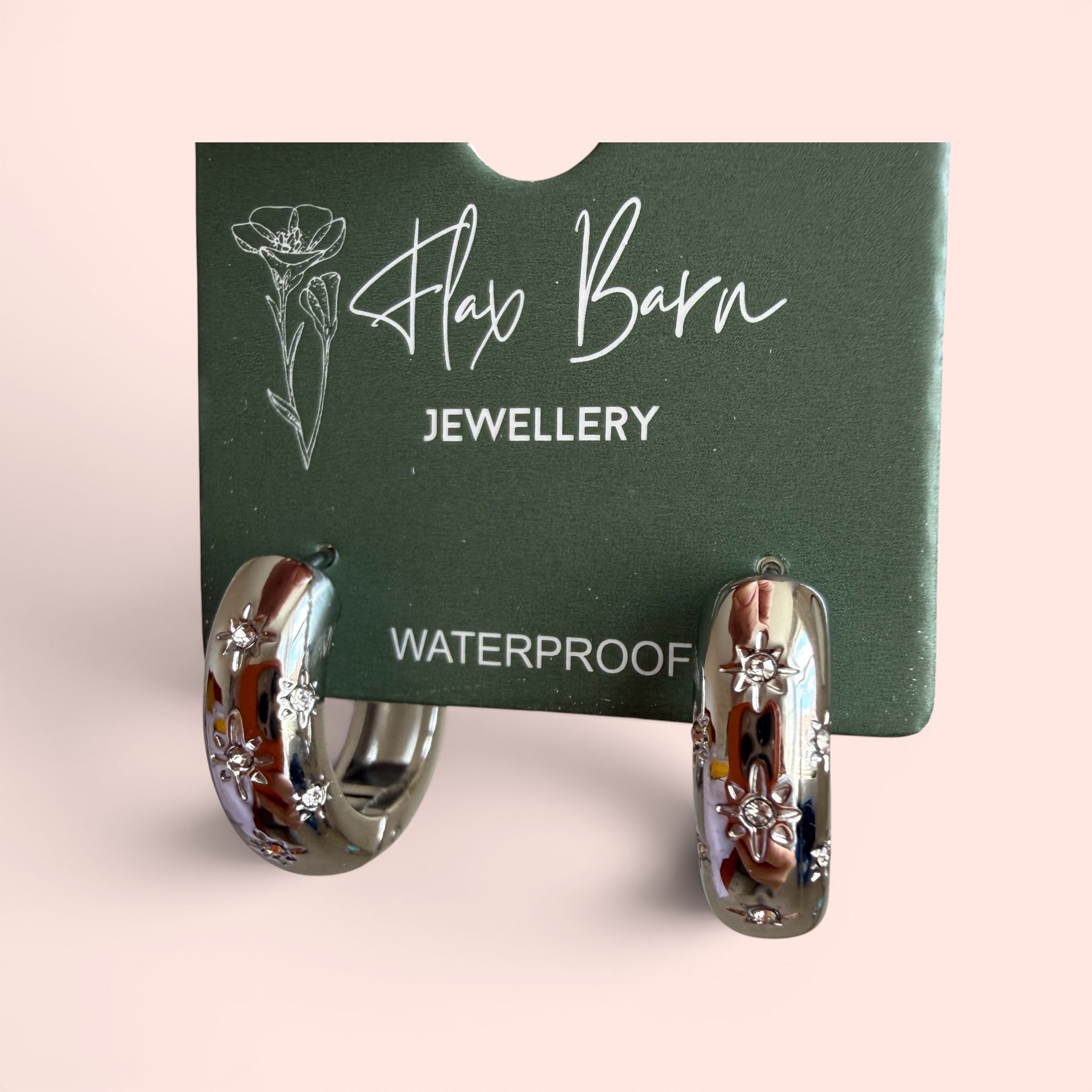 Glimmer Huggie Earrings in Gold or Silver — Waterproof