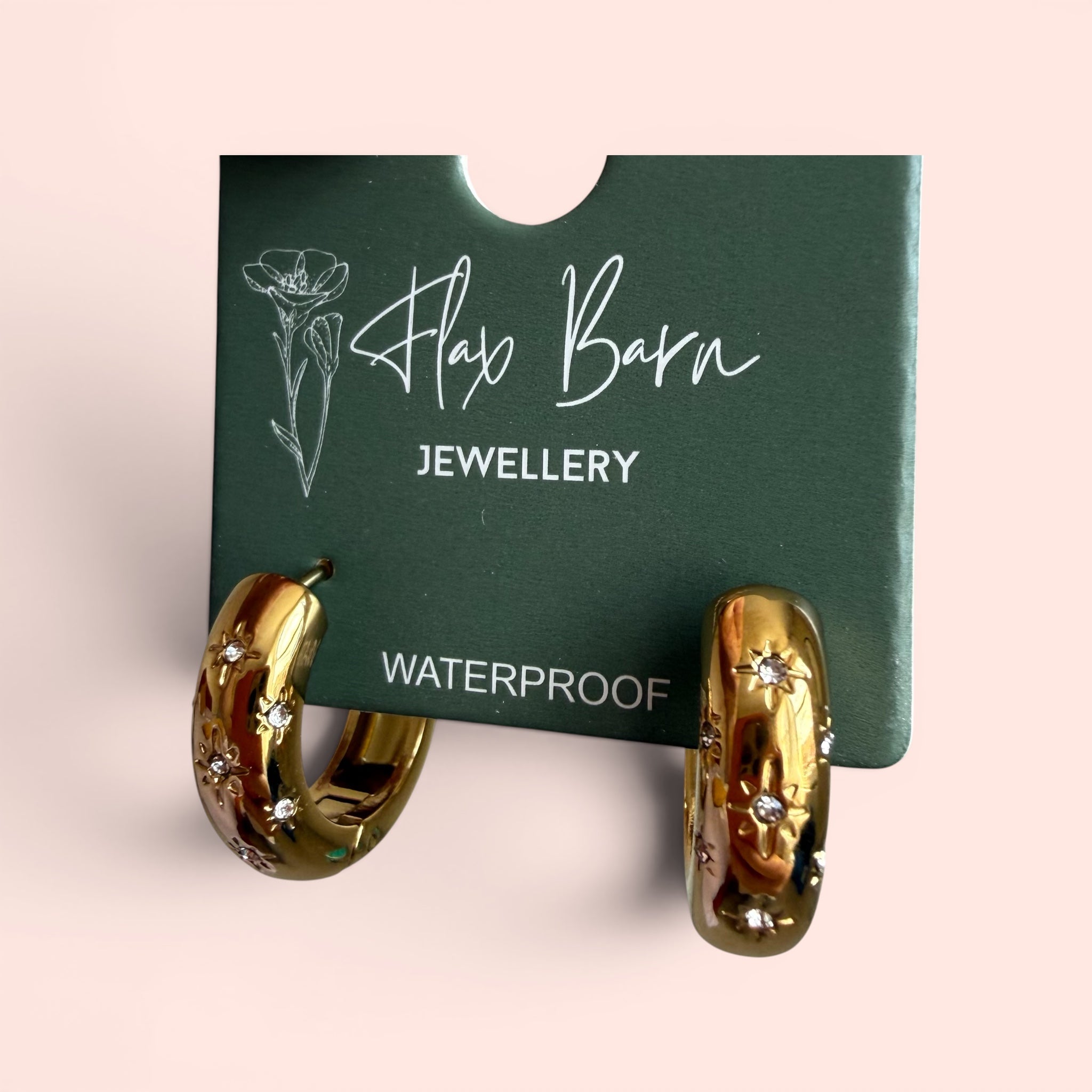 Glimmer Huggie Earrings in Gold or Silver — Waterproof