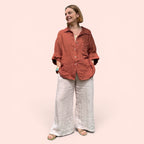 Oversized Linen Shirt - Rust or Blush Pink