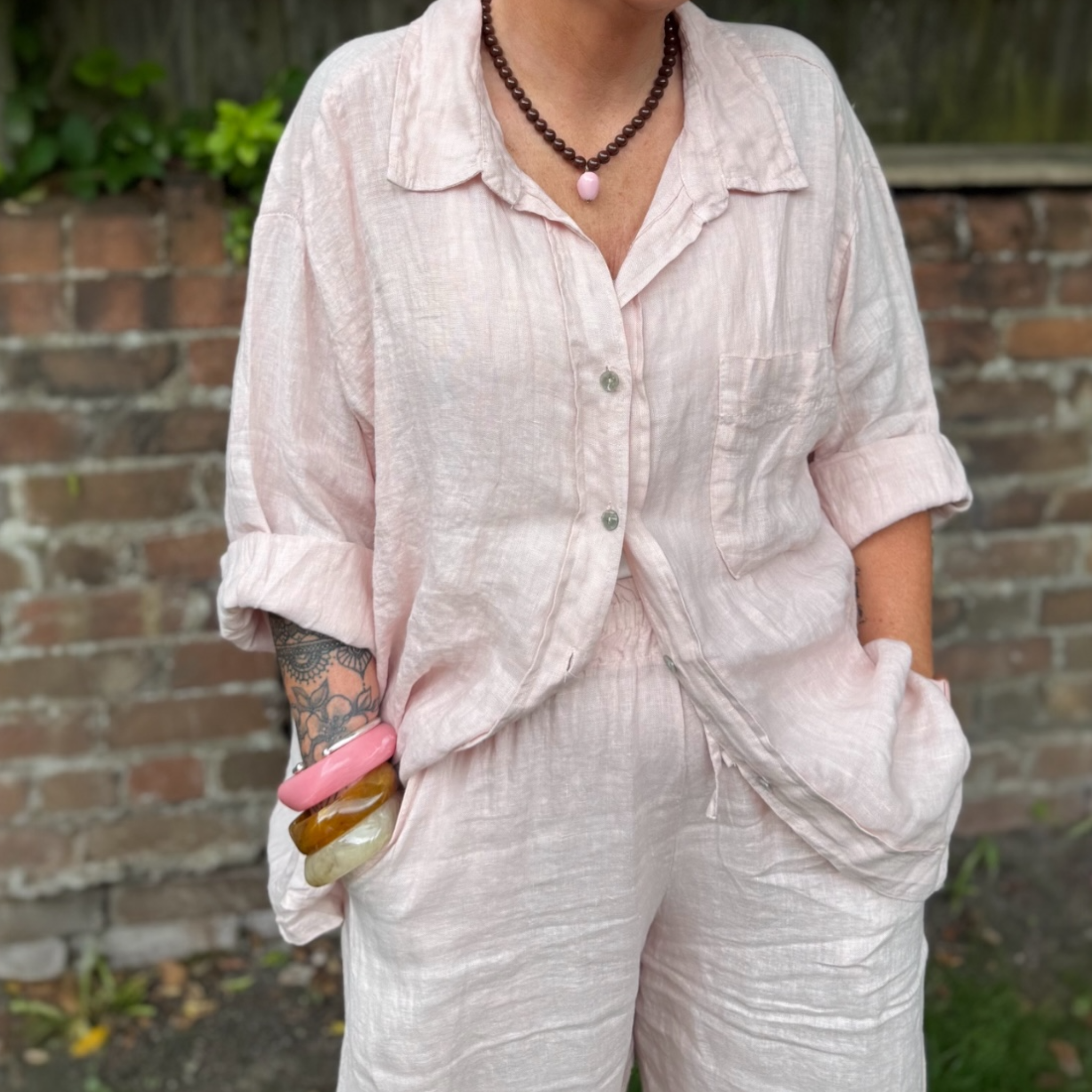 Oversized Linen Shirt - Rust or Blush Pink