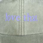 'Love That' Embroidered Vintage Cap — Sage/Lilac or Pink/Red