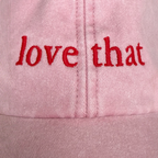 'Love That' Embroidered Vintage Cap — Sage/Lilac or Pink/Red