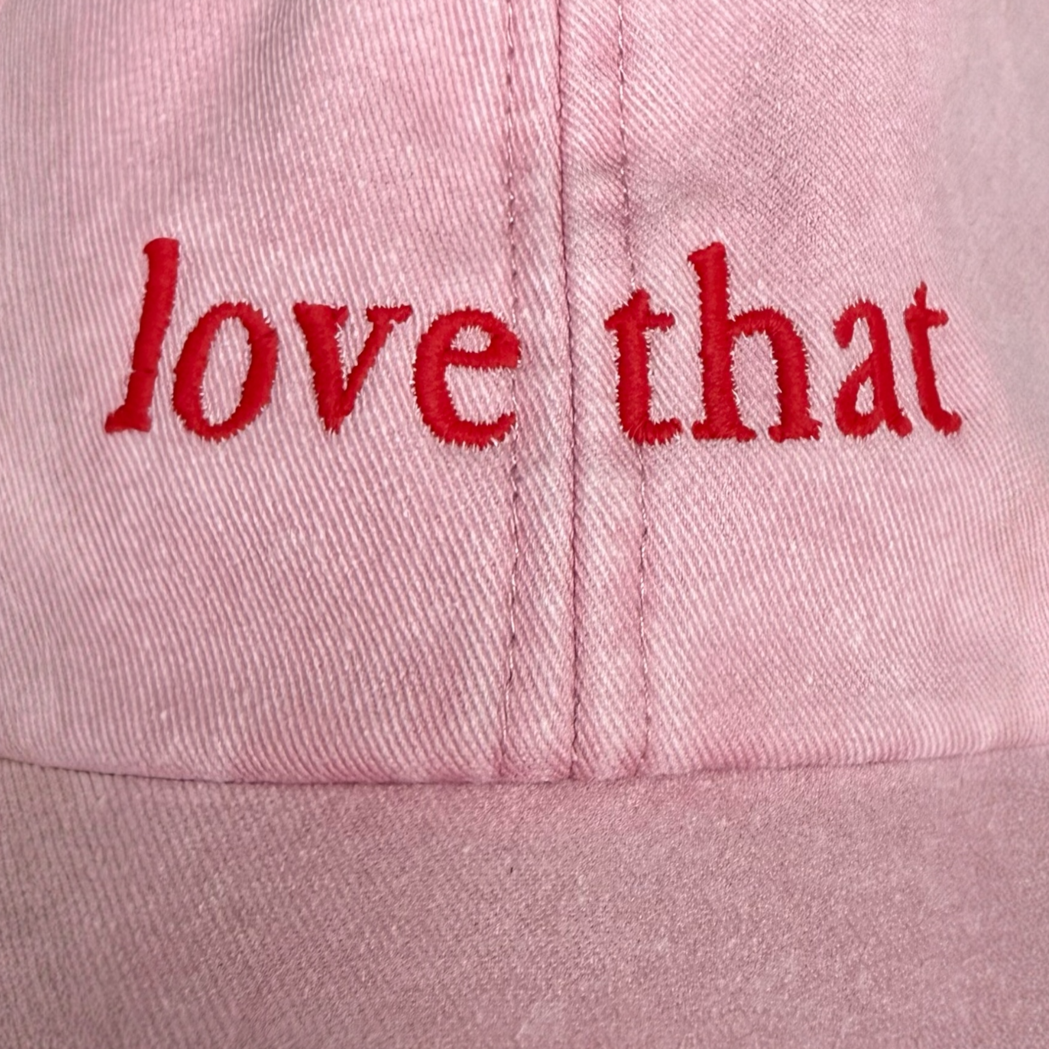 'Love That' Embroidered Vintage Cap — Sage/Lilac or Pink/Red