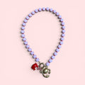 Pinch Me Pink Beaded Necklace with Crab Charm Cluster