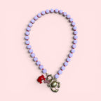 Pinch Me Pink Beaded Necklace with Crab Charm Cluster