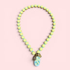 Lemon Drop Beaded Necklace with Charms