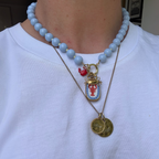 Catch of the Day Beaded Necklace with Lobster Charm Cluster