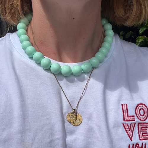 Aqua XL Beaded Necklace