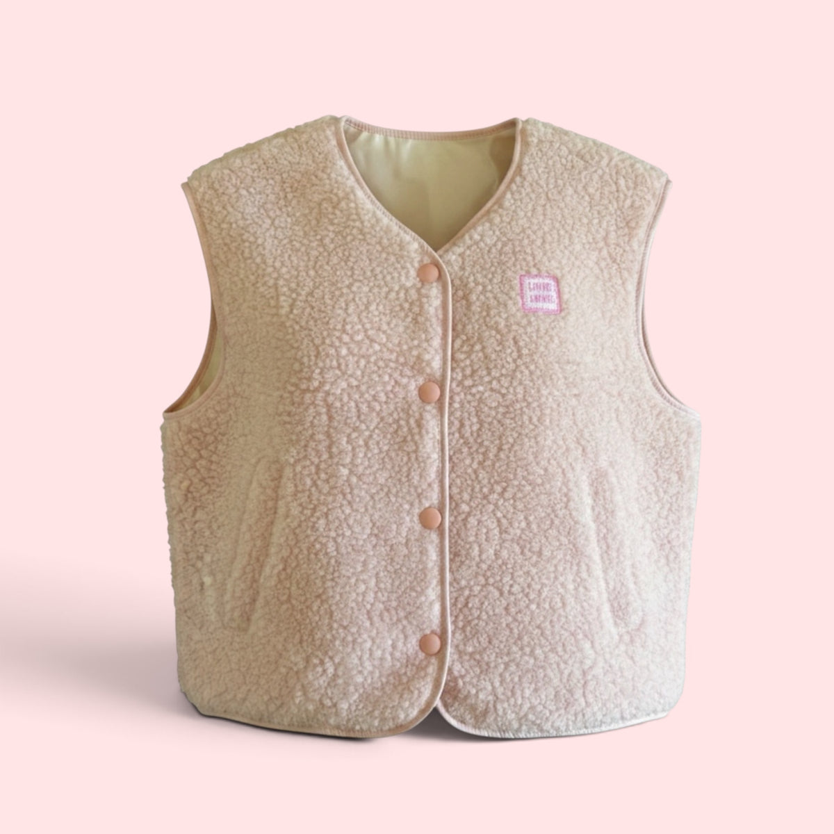 Pastel Pink Fleece Gilet